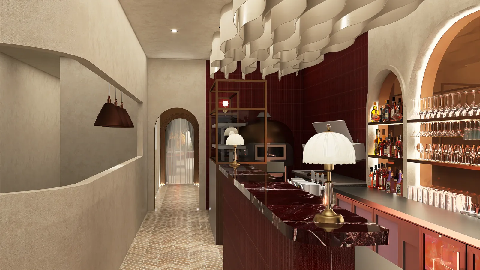 Rendu 3D, restaurant : Le Numéro 10