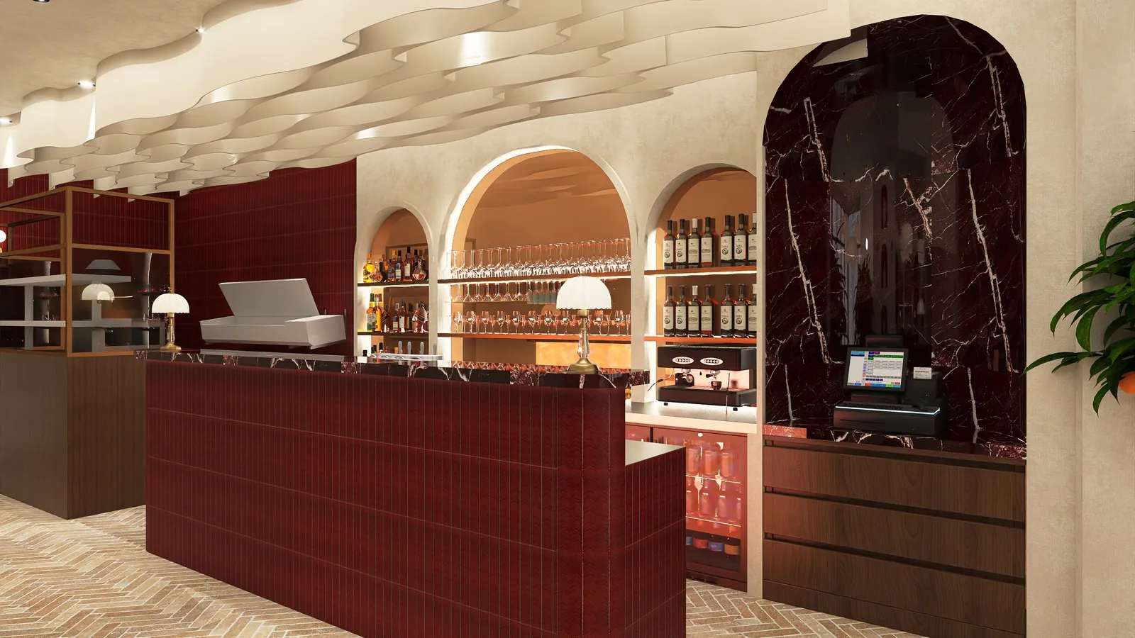 Rendu 3D, restaurant : Le Numéro 10