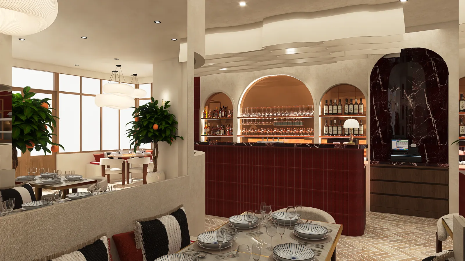 Rendu 3D, restaurant : Le Numéro 10