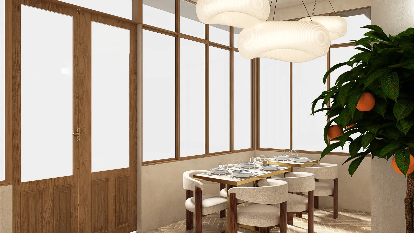 Rendu 3D, restaurant : Le Numéro 10