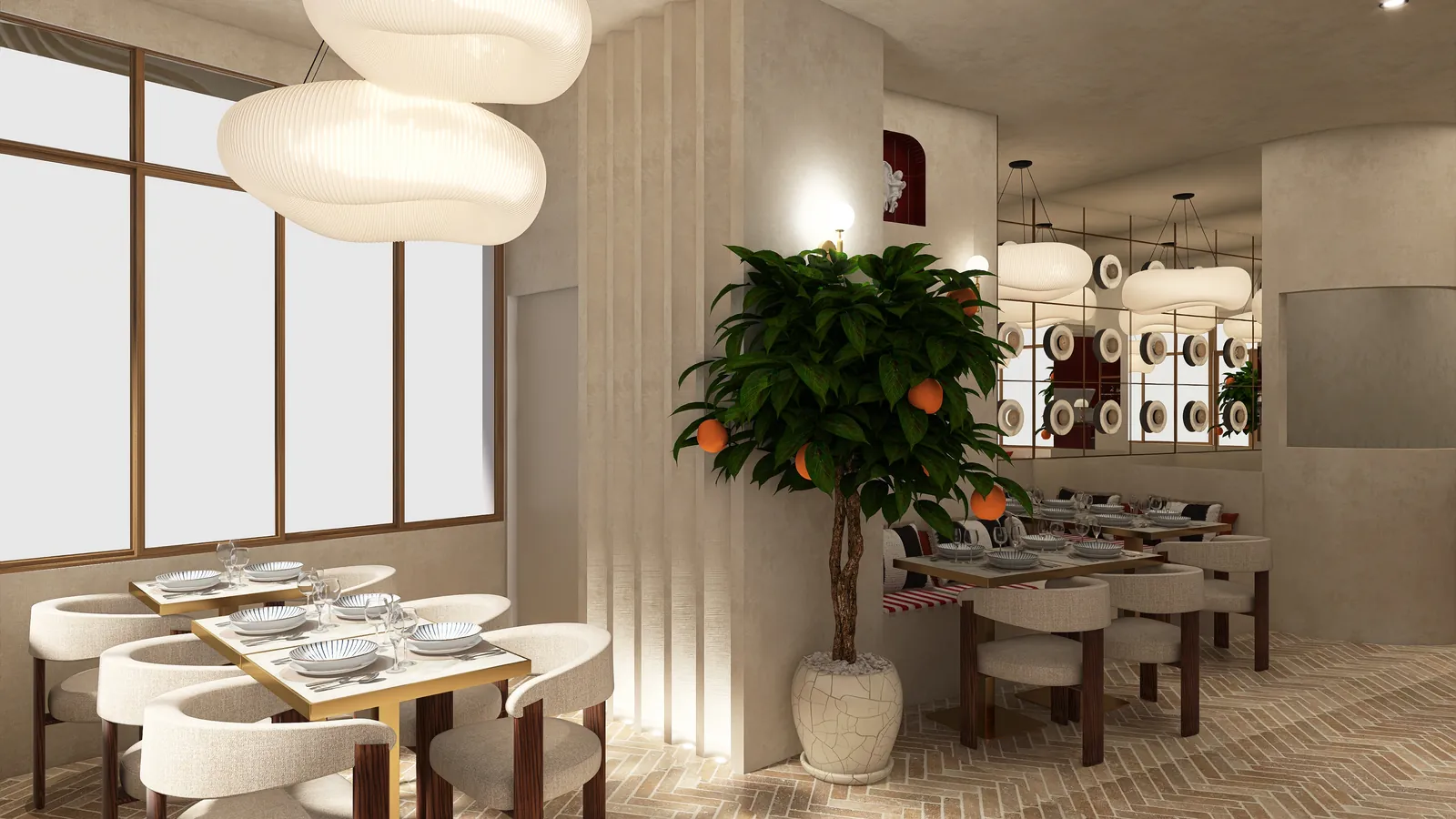 Rendu 3D, restaurant : Le Numéro 10