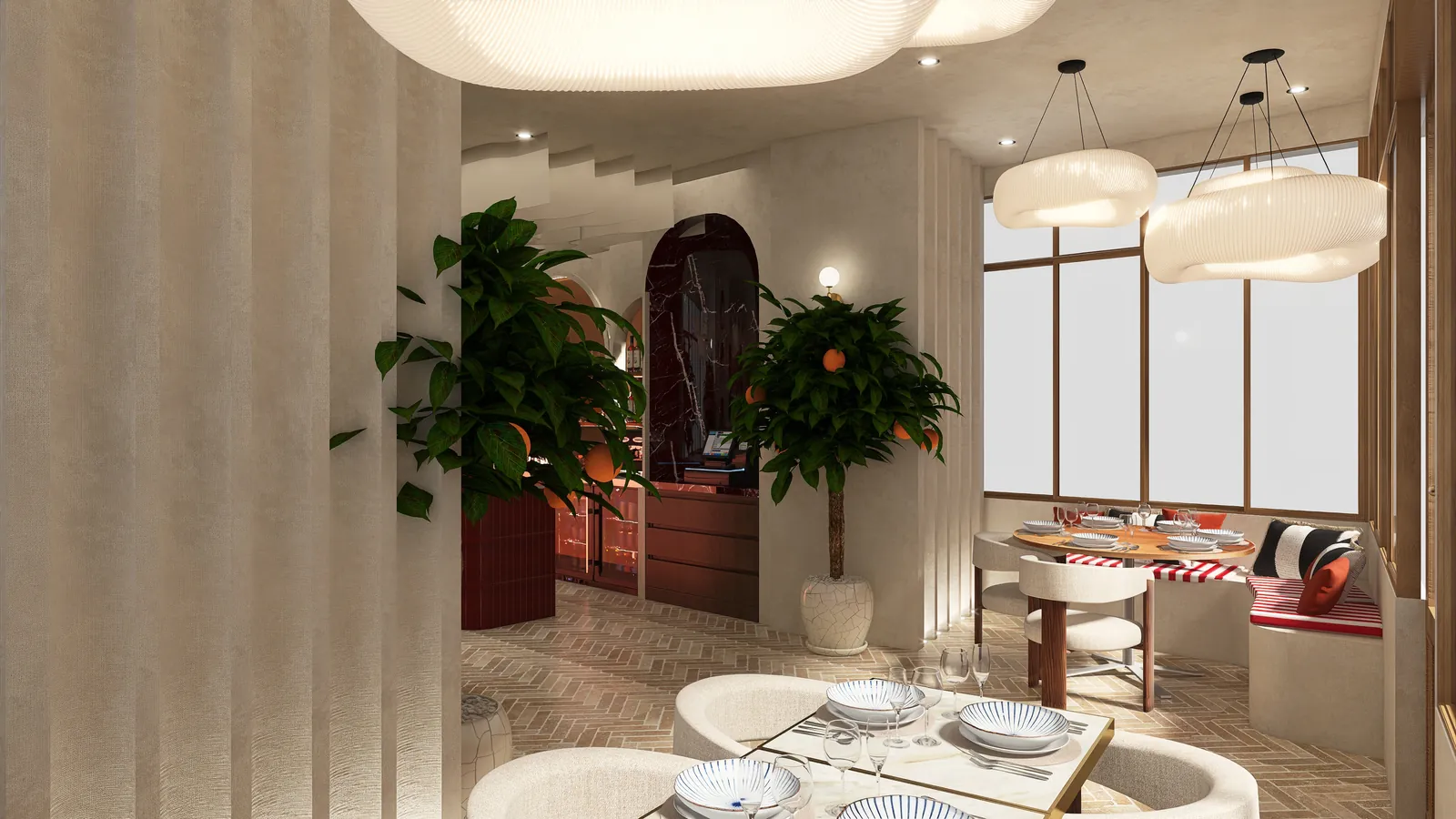 Rendu 3D, restaurant : Le Numéro 10