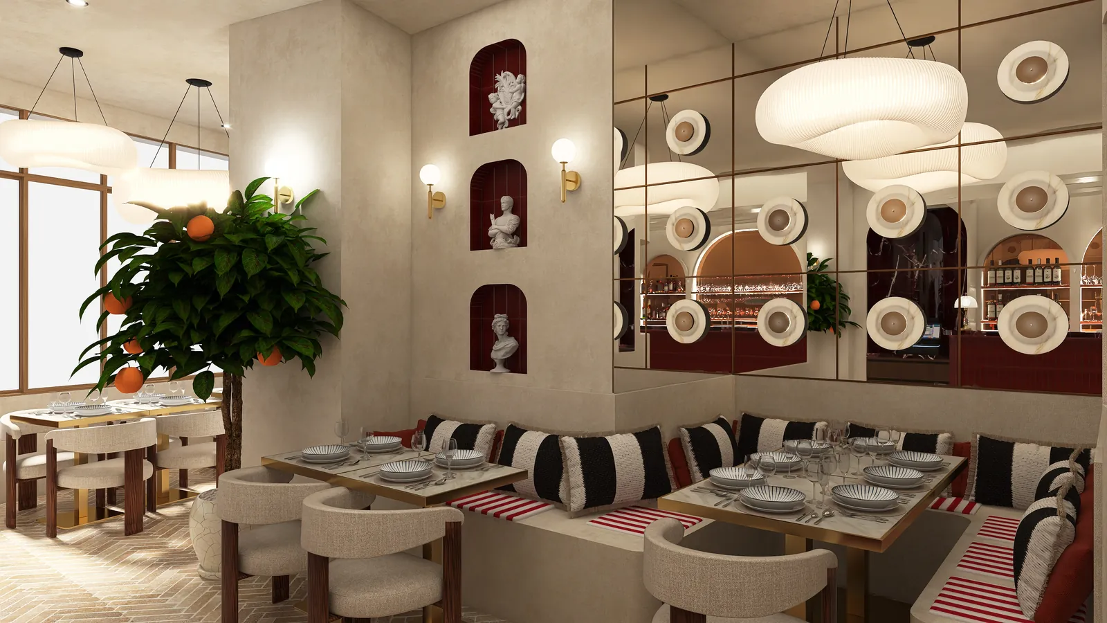 Rendu 3D, restaurant : Le Numéro 10