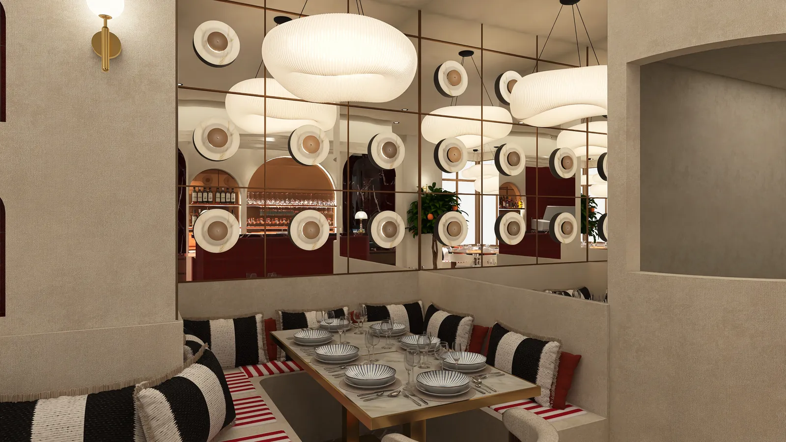 Rendu 3D, restaurant : Le Numéro 10