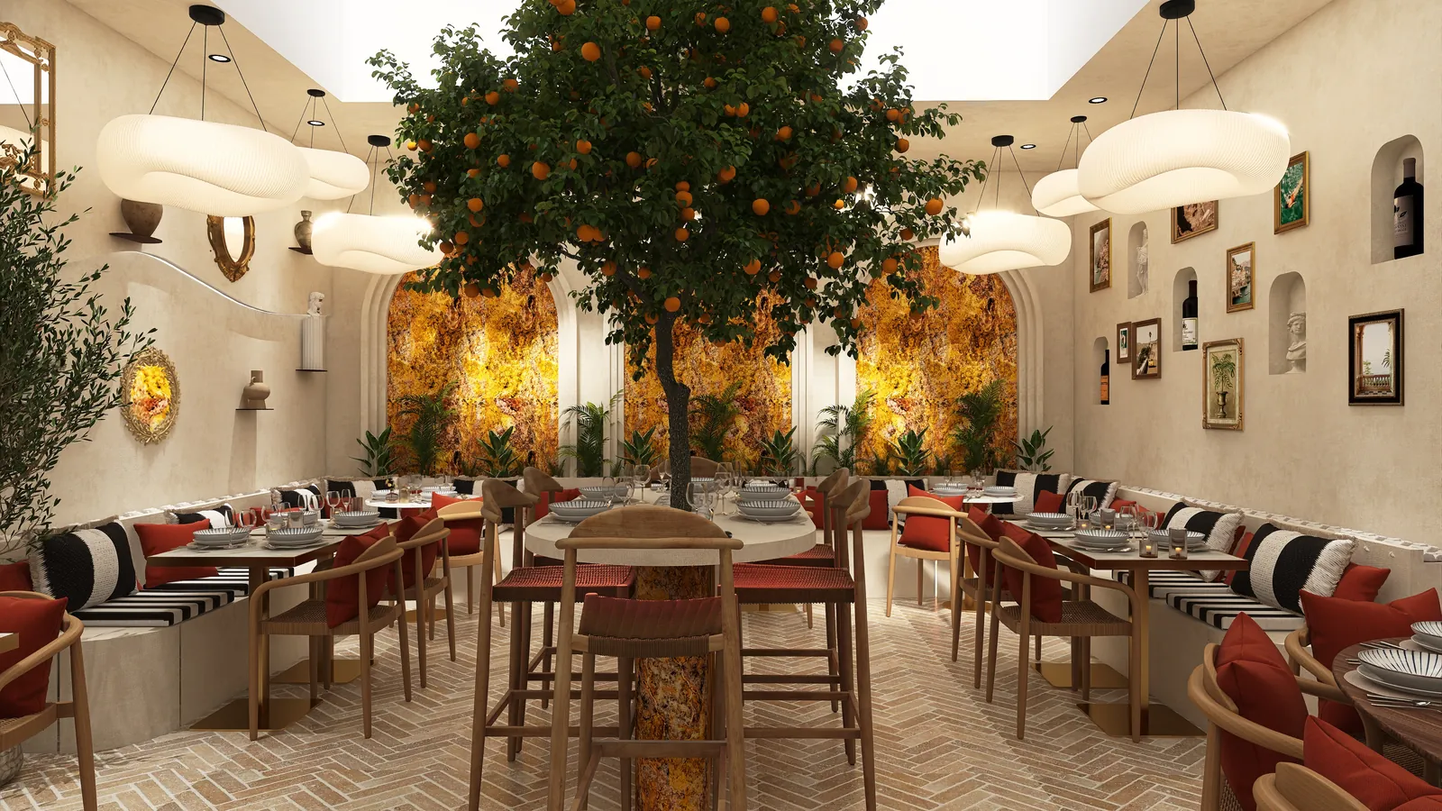 Rendu 3D, restaurant : Le Numéro 10