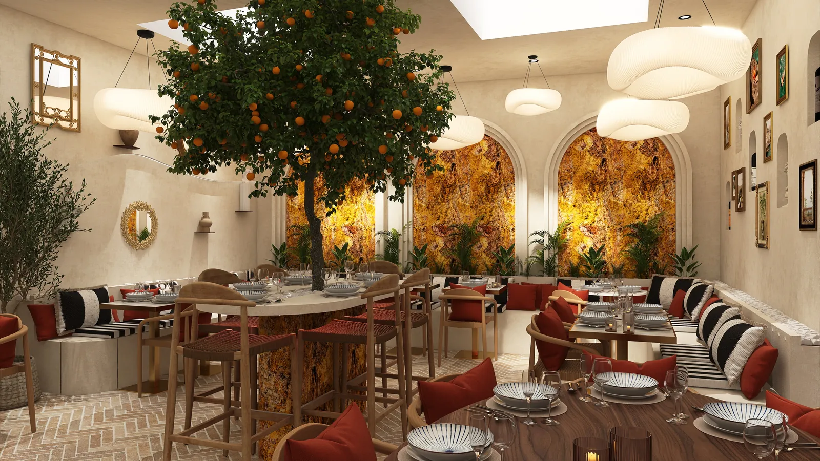 Rendu 3D, restaurant : Le Numéro 10