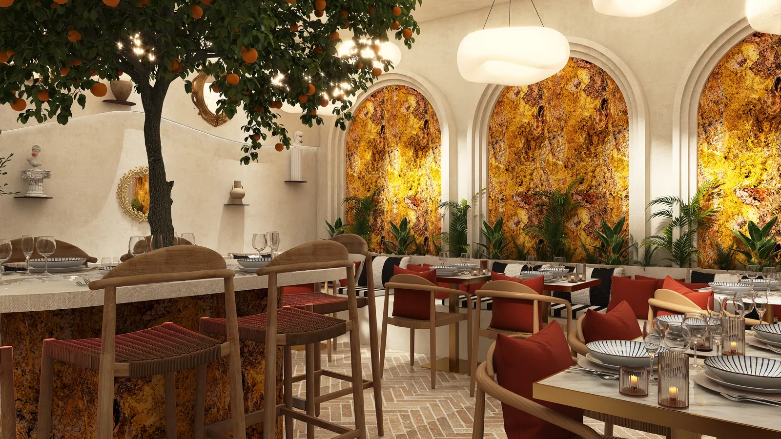 Rendu 3D, restaurant : Le Numéro 10