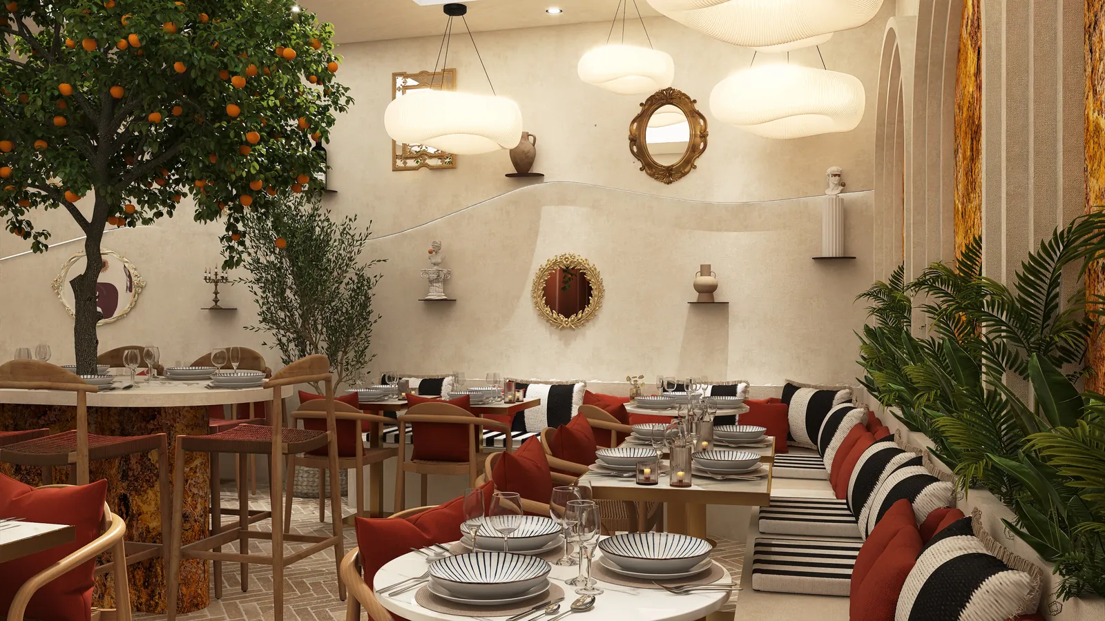Rendu 3D, restaurant : Le Numéro 10