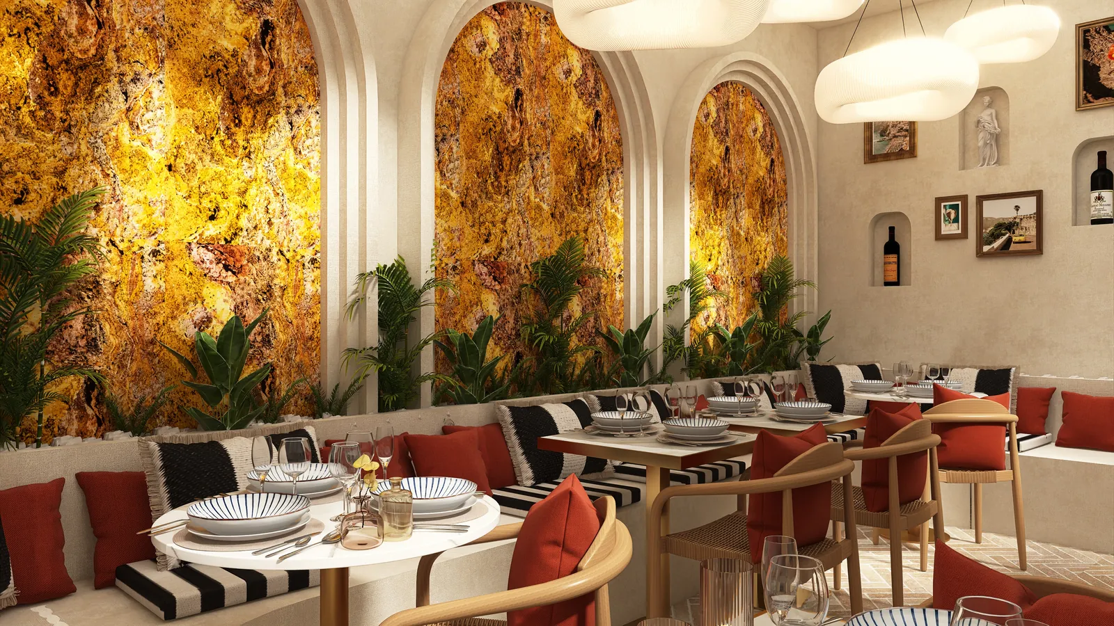 Rendu 3D, restaurant : Le Numéro 10