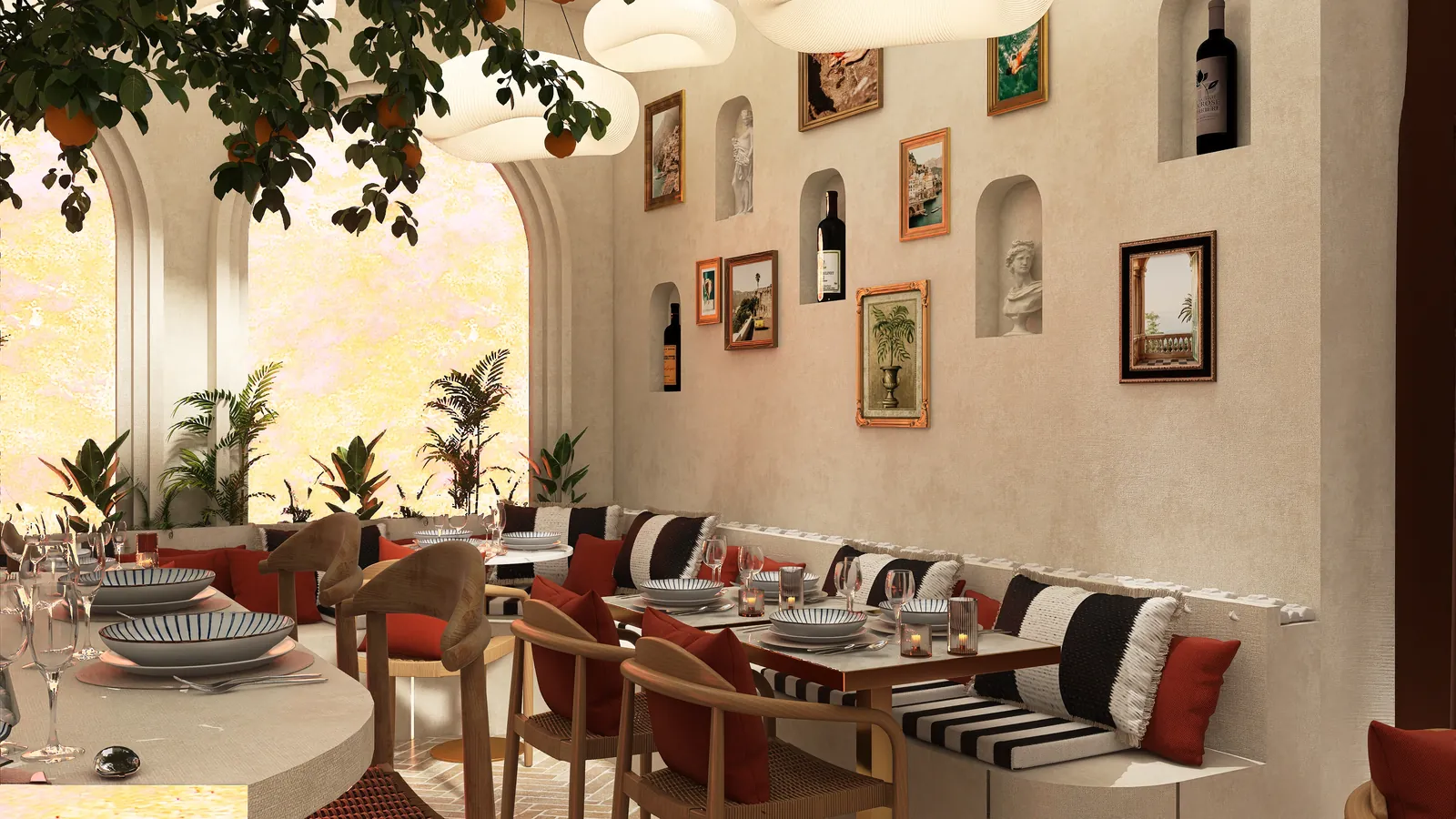 Rendu 3D, restaurant : Le Numéro 10