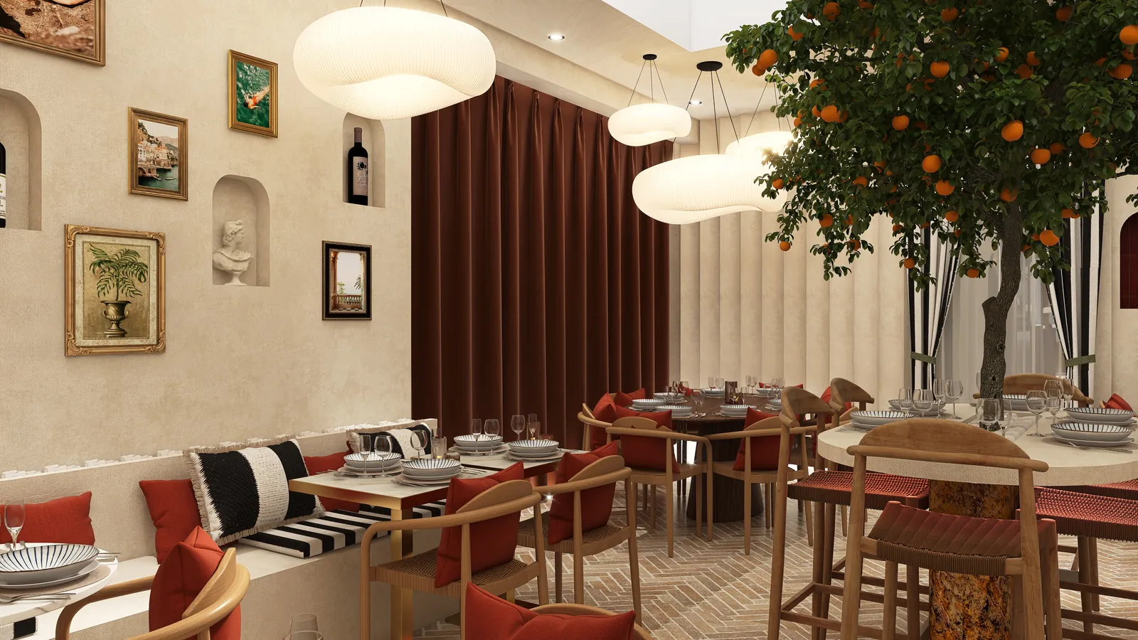 Rendu 3D, restaurant : Le Numéro 10