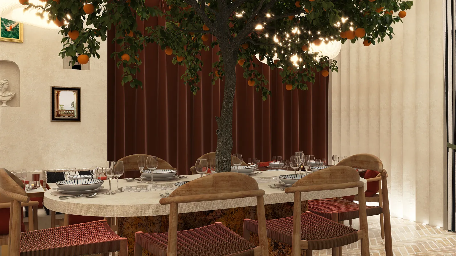 Rendu 3D, restaurant : Le Numéro 10