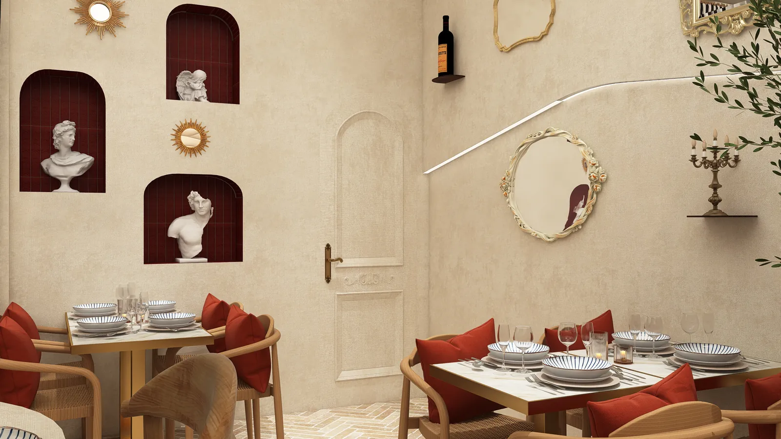 Rendu 3D, restaurant : Le Numéro 10